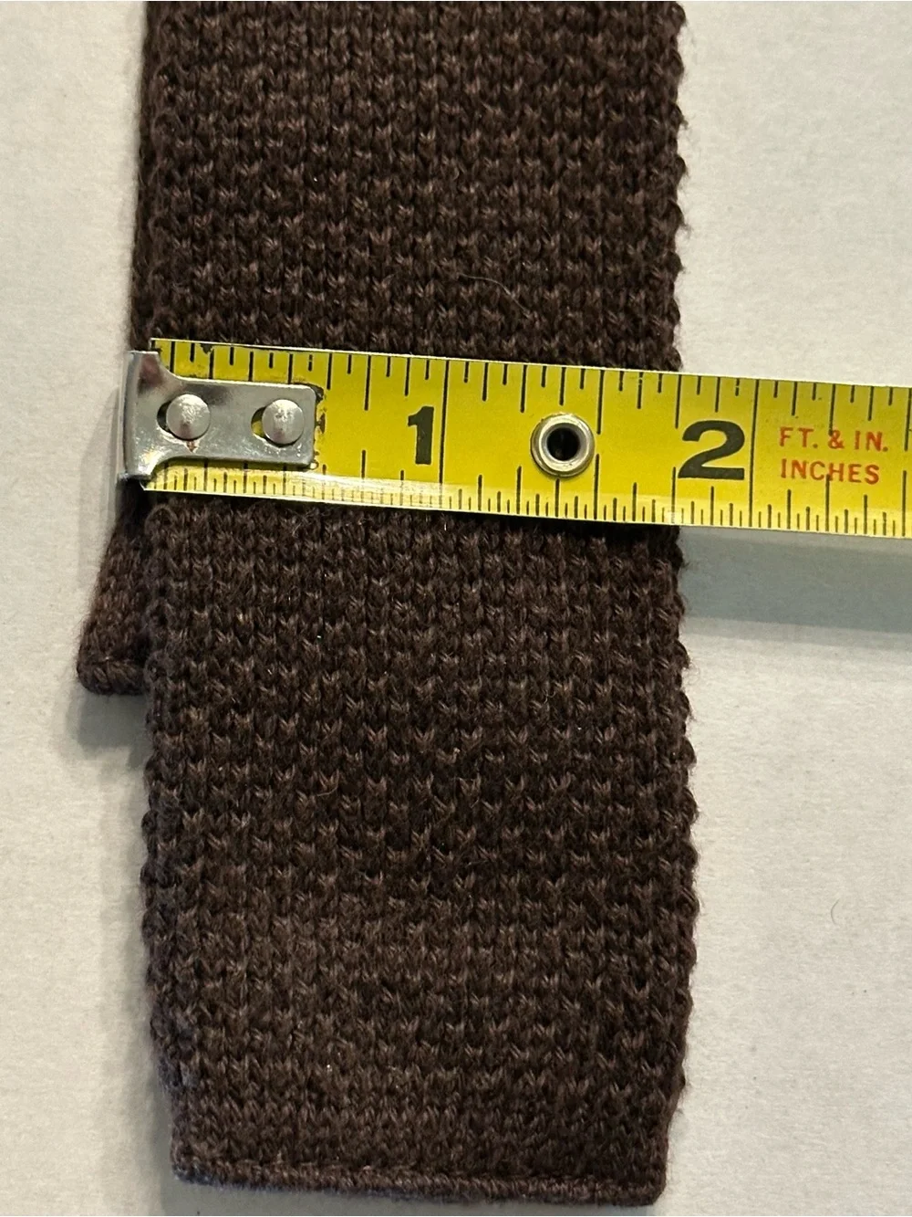 Vintage Classic Brown Knit Tie for Men Cotton